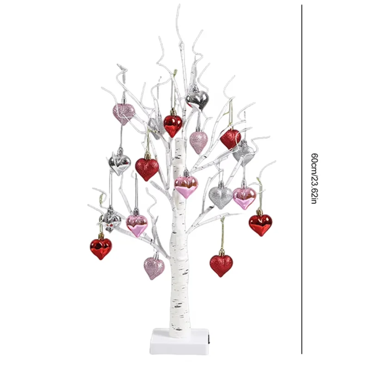 Romantic Heart-Shaped Birch Tree Lamp